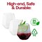 Clear Hexagonal Stemless Plastic Wine Goblets - 12 oz. (64 Glasses)